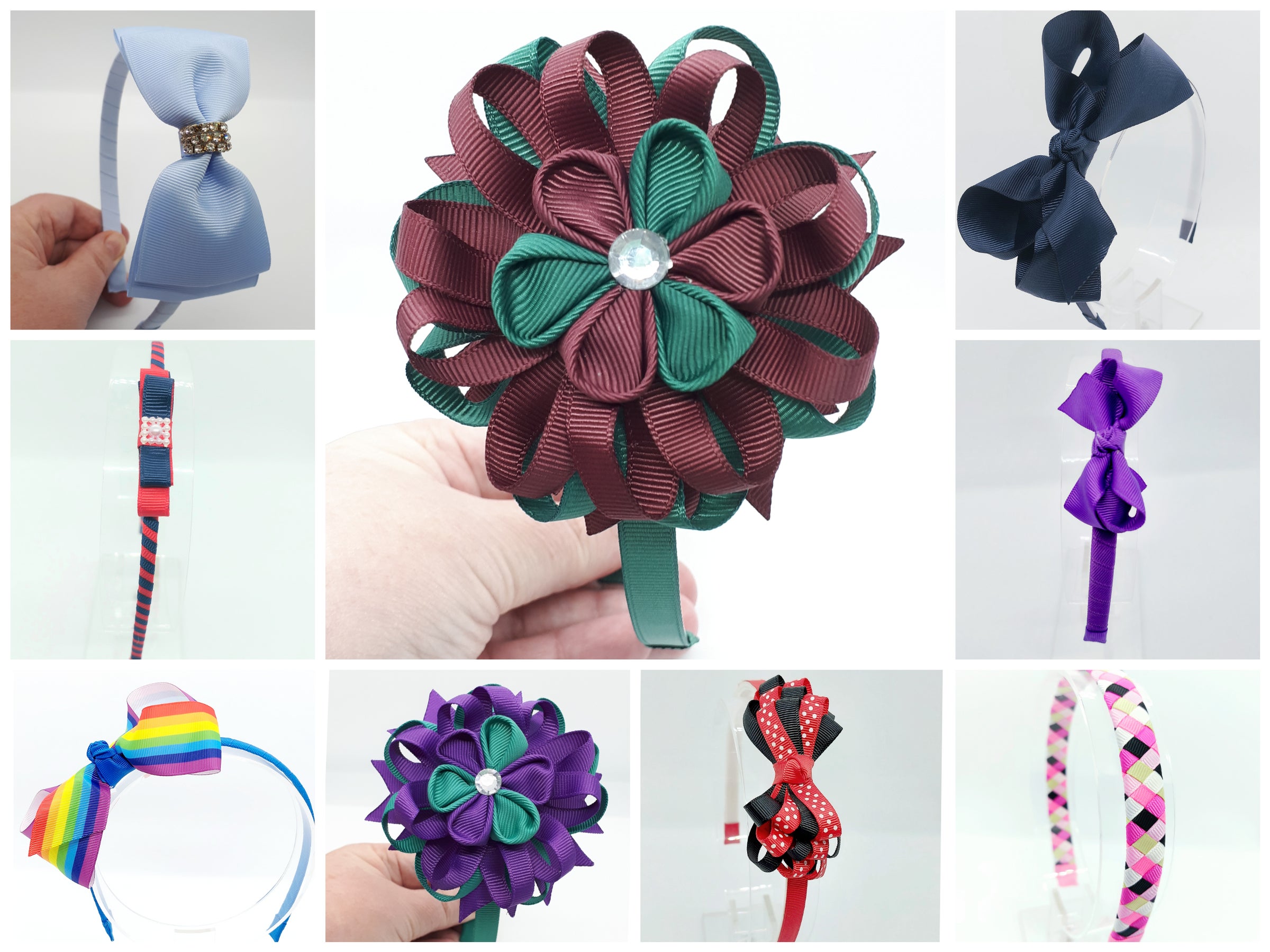Medium Sequin Ribbon Layered Bow – Karens Creations